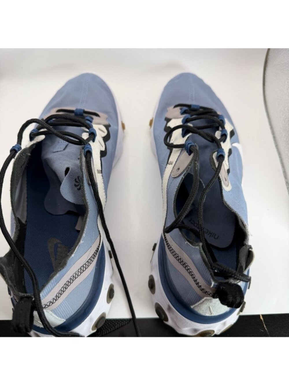 Nike React Element 55 Indigo Fog Shoes Mens Size 12 Blue Running Athletic - Picture 8 of 11